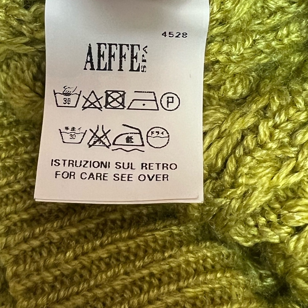 Cedric Charlier Chartreuse Green Textured Cable Knit Sweater Dress US Size‎ 6 - Picture 6 of 9
